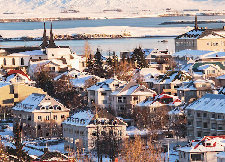 Landscape view of the Iceland capital of Reykjavik.