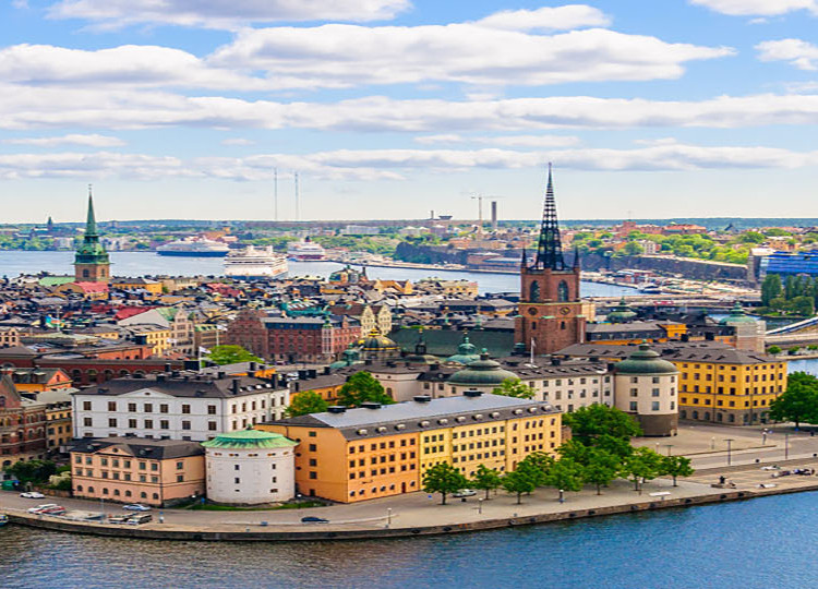 A landscape view of Stockholm, the capital of Scandinavia.