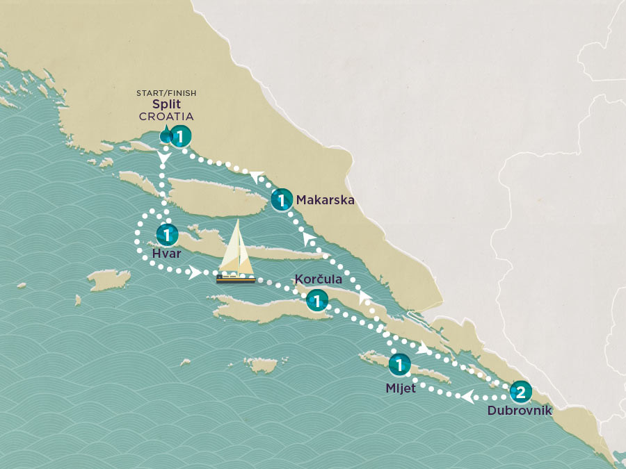 Sail & Swim: Croatia Plus 2024 map