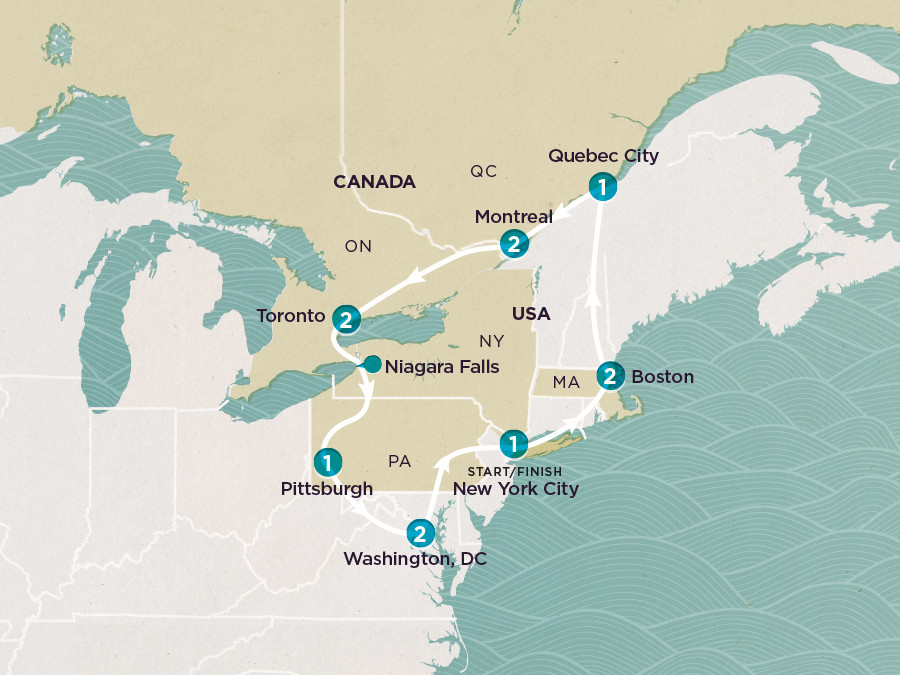 Get Social: USA & Canada Express 2023 map