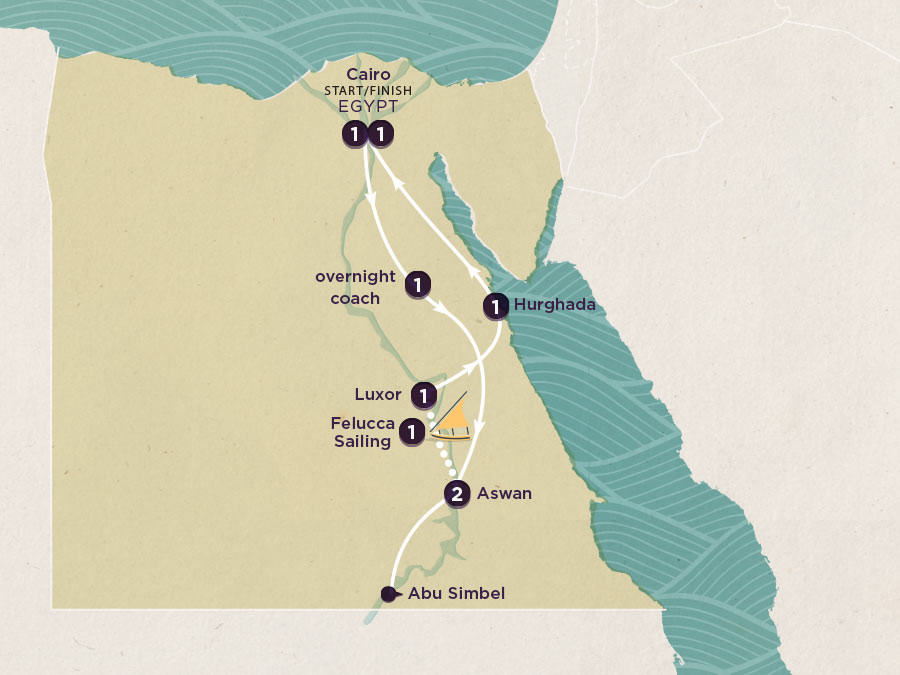 Delve Deep: Egypt map