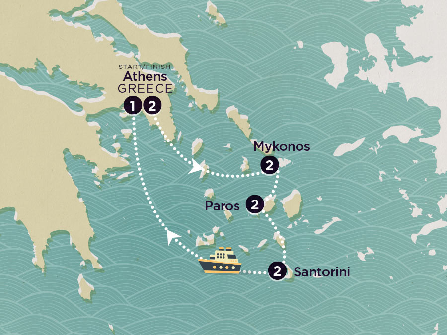 Delve Deep: Greek Islands map