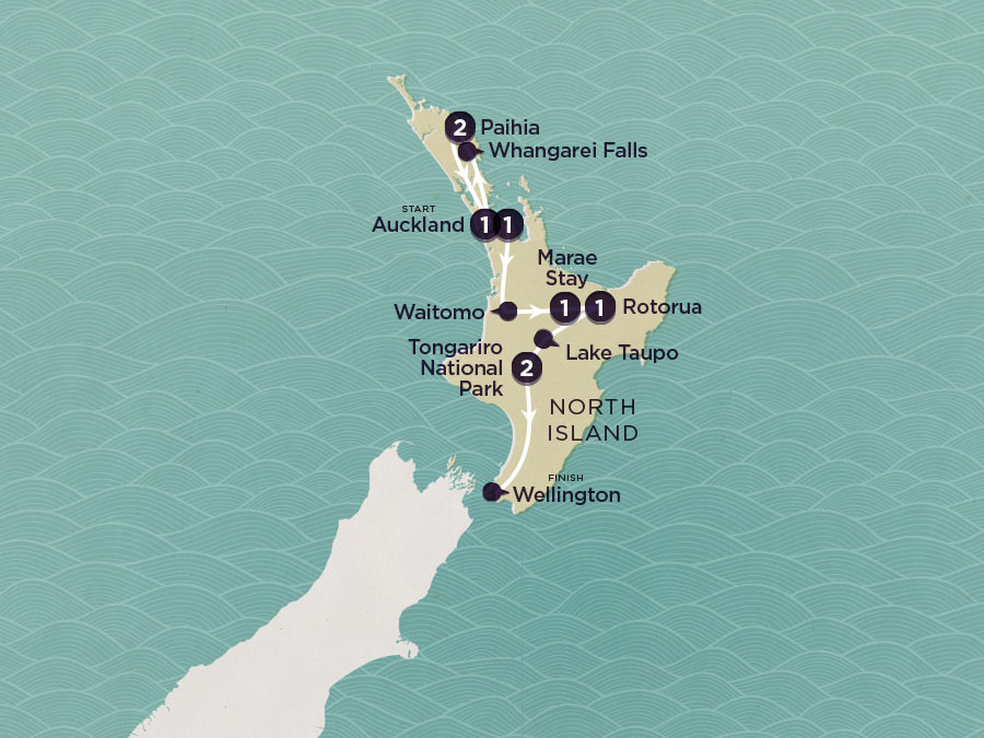 Delve Deep: New Zealand North Island map