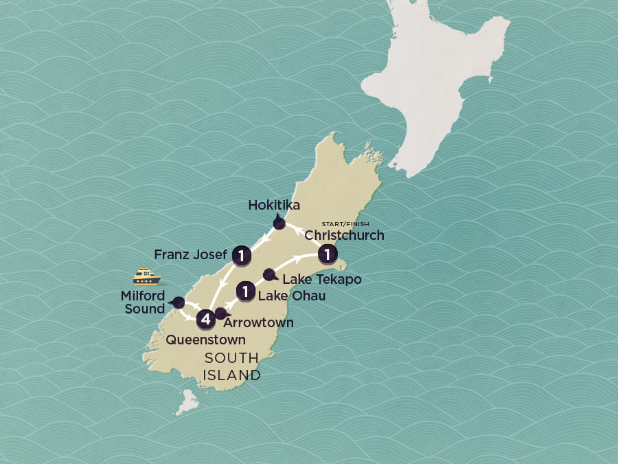 Delve Deep: New Zealand South Island map