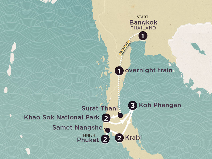 Delve Deep: Southern Thailand map